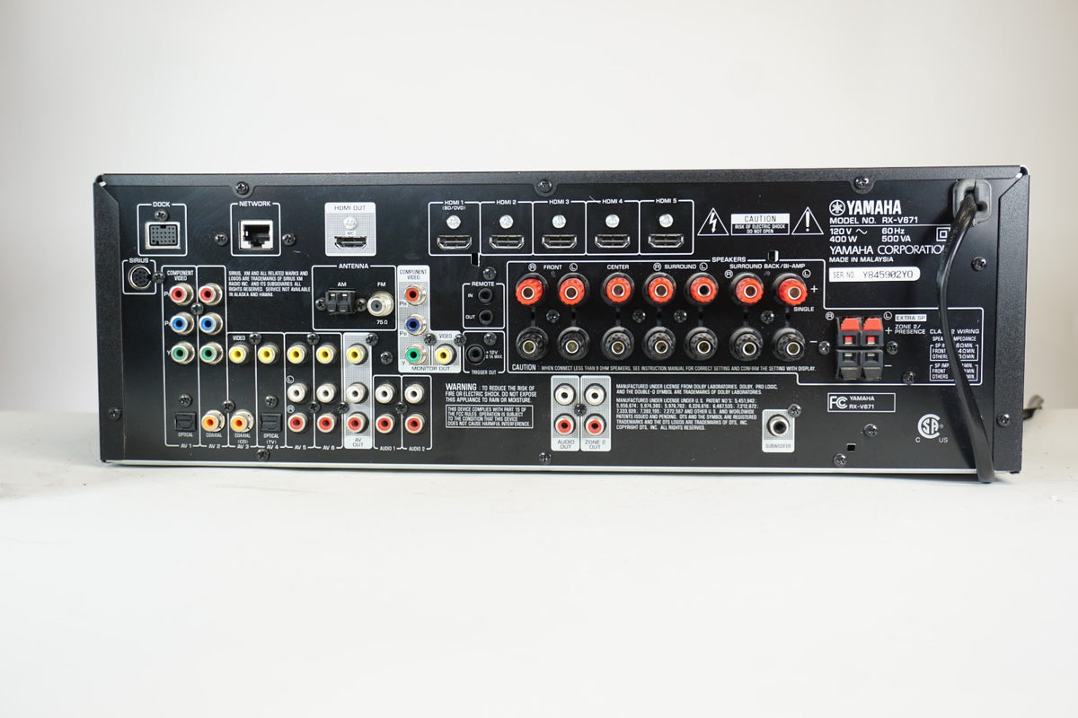 Yamaha RX-V671 7.1 Channel Natural Sound AV Receiver HDMI Network No Remote