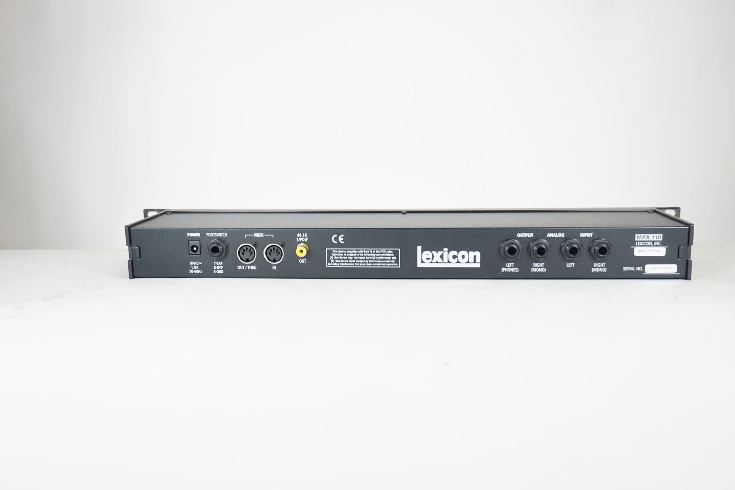 Lexicon MPX 110 Multi-Effects Reverb/Delay/Chorus 2-Ch 1U Rack Digital