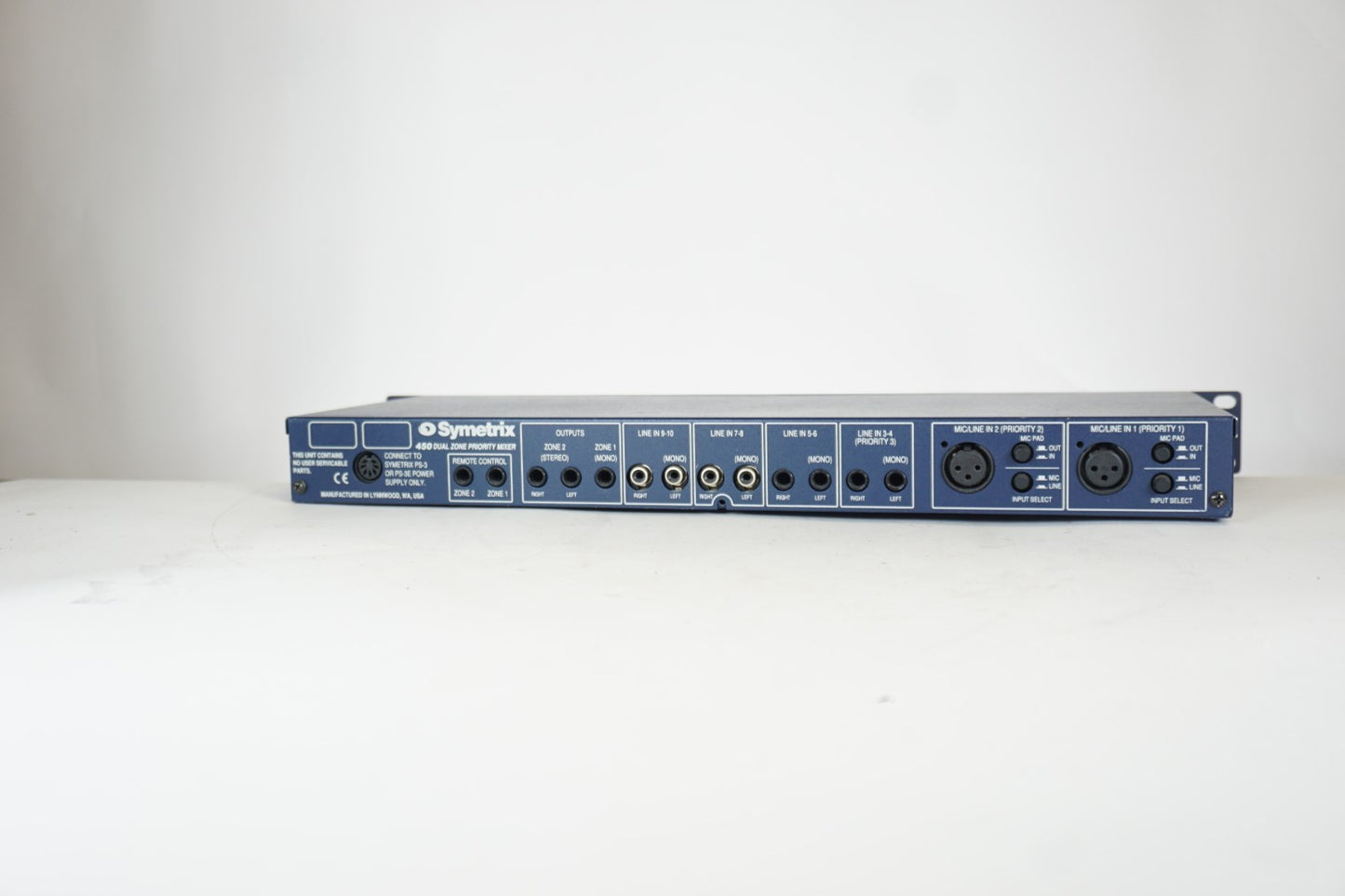 SYMETRIX 450 Dual Zone Priority Pro Audio Mixer