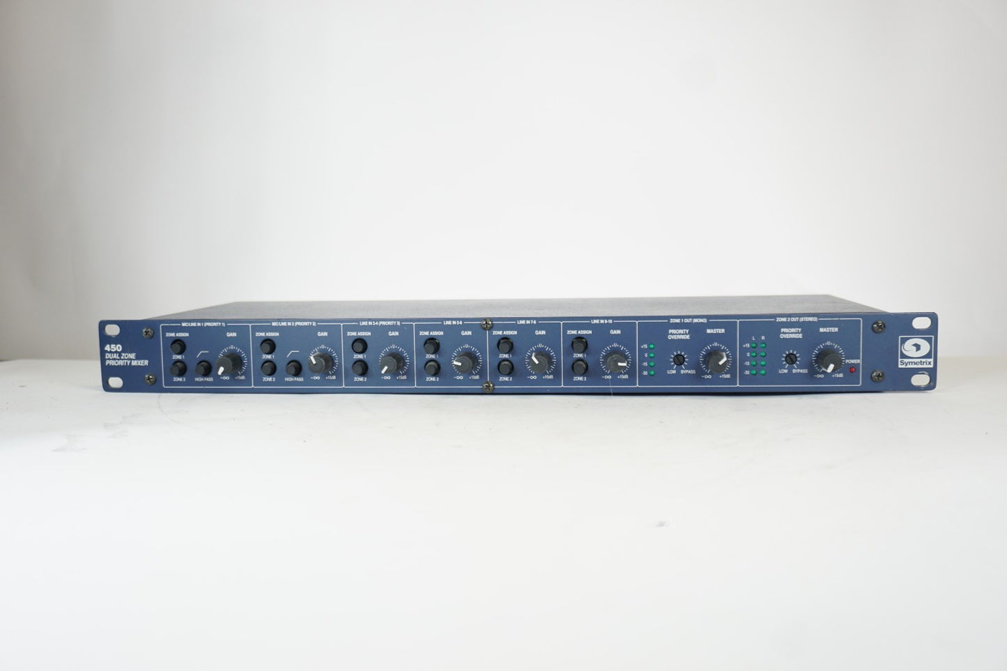 SYMETRIX 450 Dual Zone Priority Pro Audio Mixer