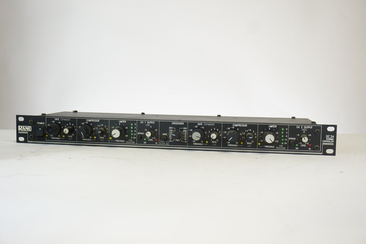 Rane DC 24 Dual Channel Dynamic Controller Compressor Limiter Crossover Tested