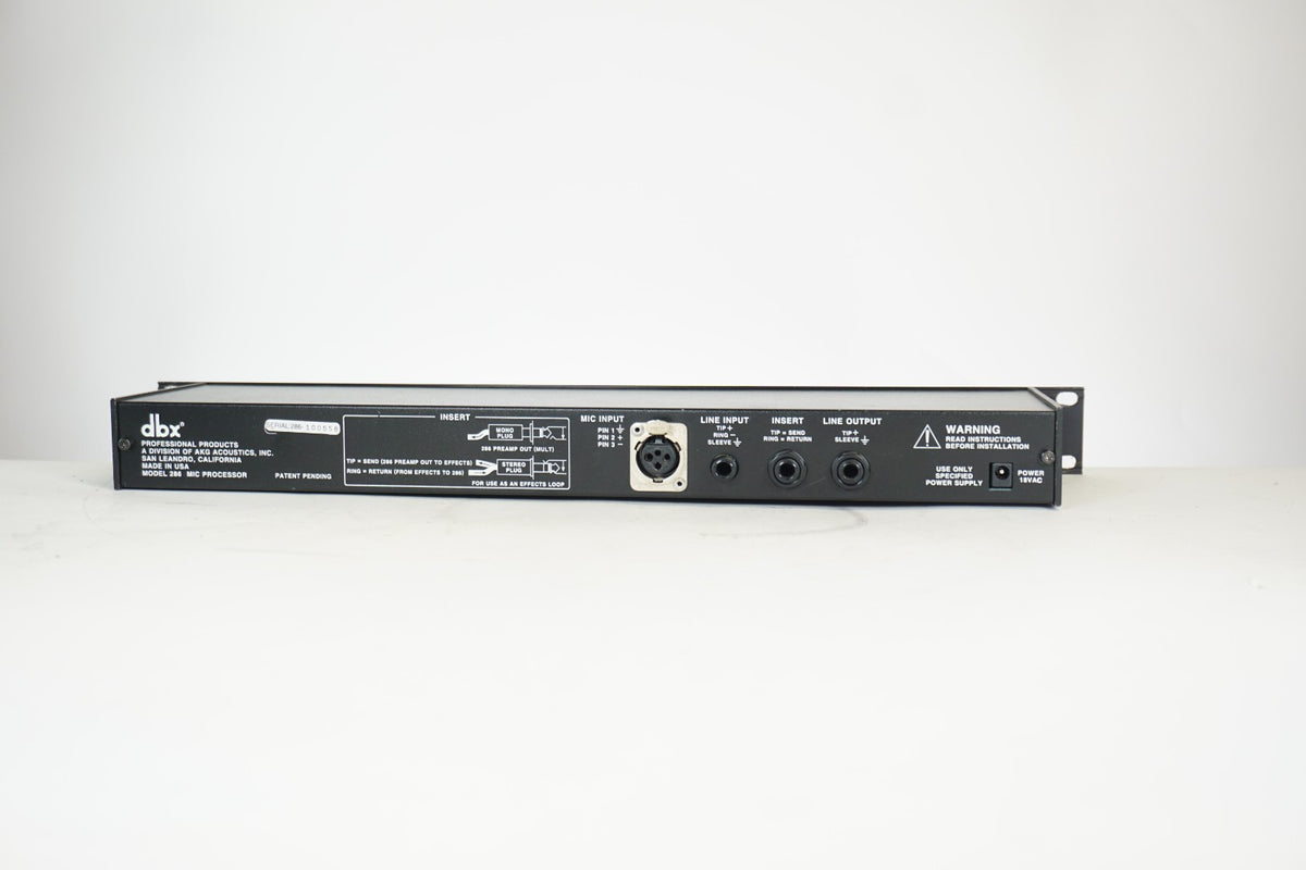 dbx Project 1 286 Microphone Preamp Processor Rackmount Tested Working