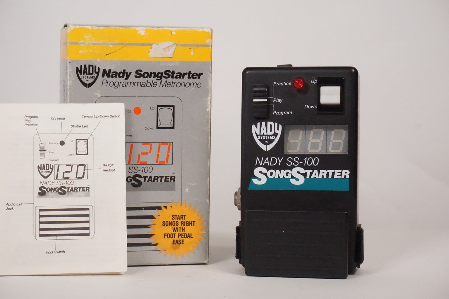 Nady SS-100 Song Starter Programmable Metronome Vintage Guitar Effect Pedal