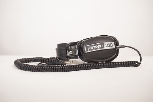 Vintage Jensen 220 Over Ear Headphones Black Stereo 3.5mm Coiled Cable Studio