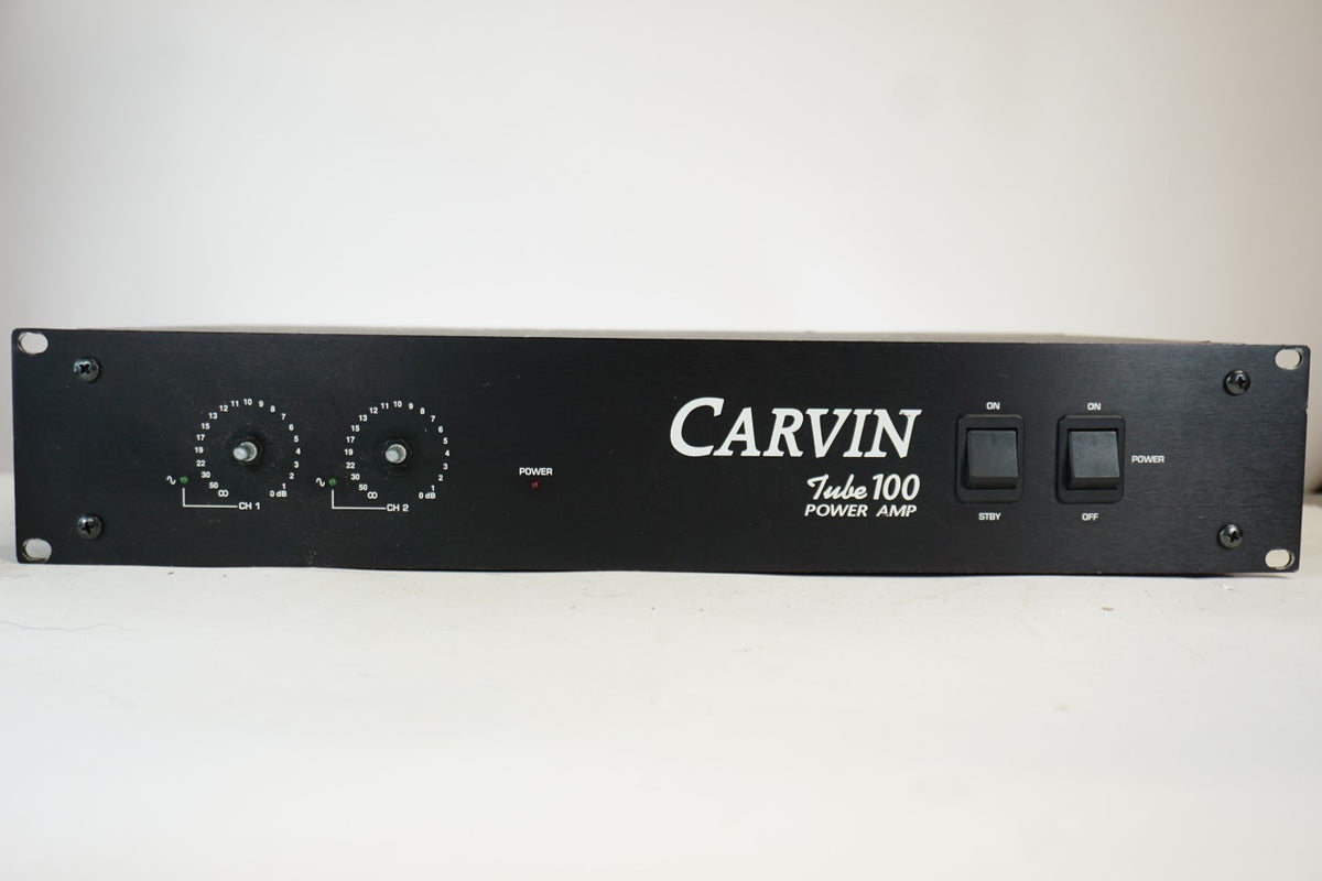 Carvin Tube 100 Stereo Tube Guitar Power Amp Rackmount Works Missing Knobs