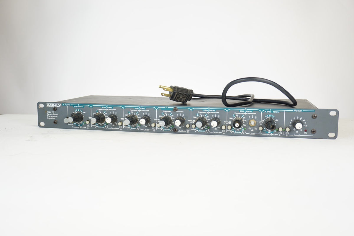 Ashly PQX571 7-Band Parametric EQ Tested Fair Missing Broken Bent Knobs