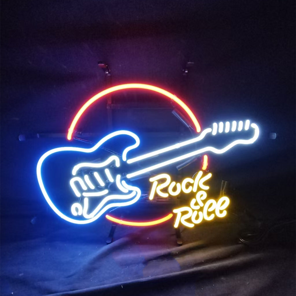 Rock & Roll Guitar Neon Sign