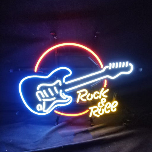 Rock & Roll Guitar Neon Sign