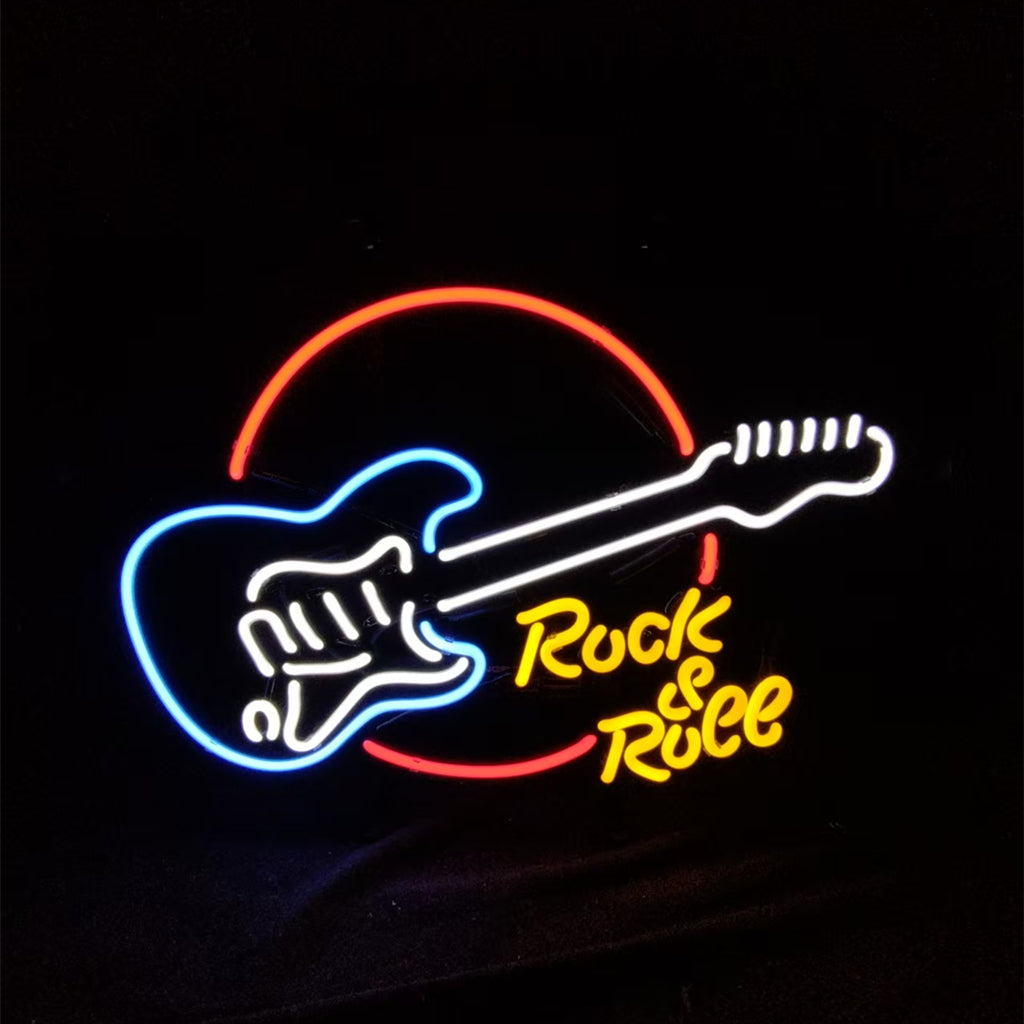 Rock & Roll Guitar Neon Sign