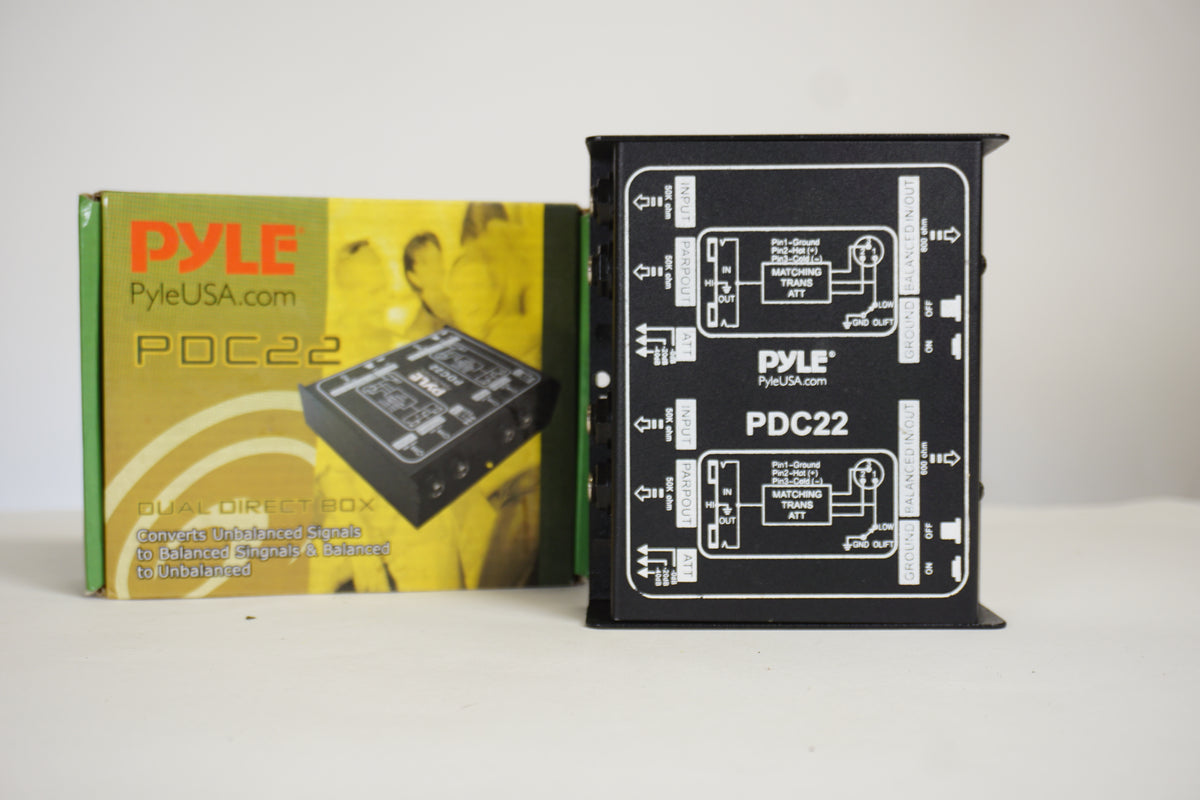 Pyle PDC22 Dual Direct Box with Box - front view